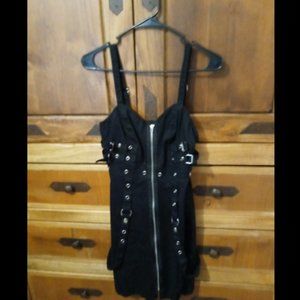 Royal Bones black bondage zipper dress